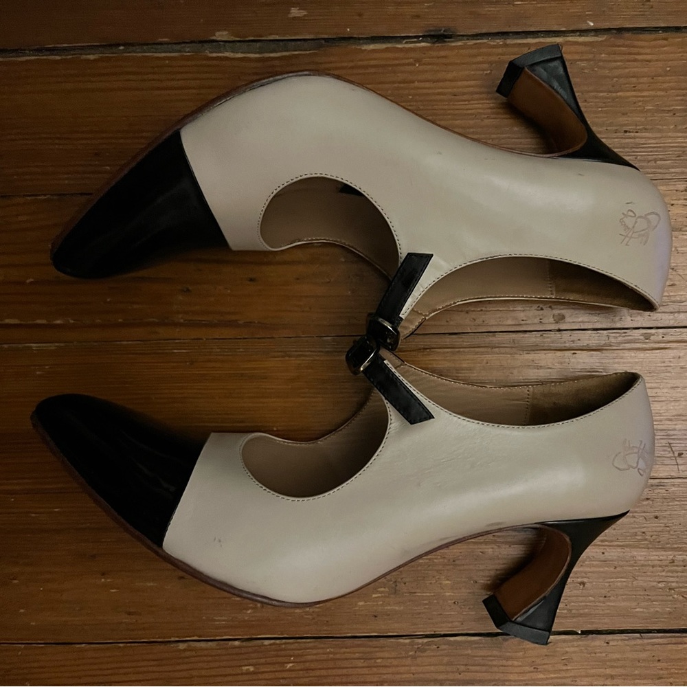 Fluevog Malala two tone Mary Jane heels, size 12